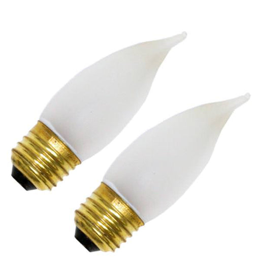 40 Watt CA10 Flame Tip Vibration Resistant Light Bulb (2-Pack)