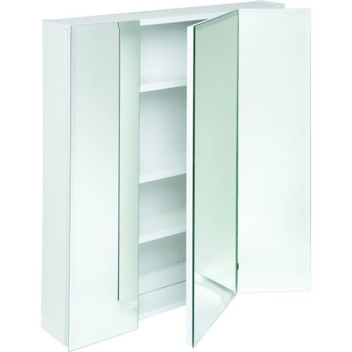 24 in Frameless Beveled Tri-View Medicine Cabinet