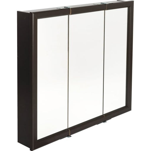 24 in Espresso Framed Tri-View Medicine Cabinet