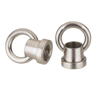 1" Brushed Nickel Finish Female Loops (2-Pack)