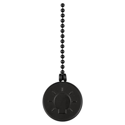 Light Bulb Coin Pull Chain, Matte Black Finish