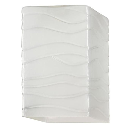 2-1/4-Inch Wavy White Glazed Shade