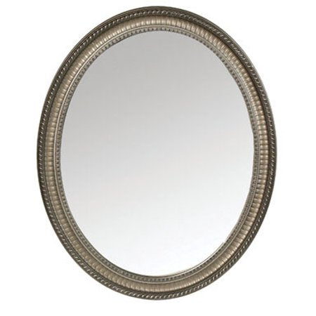 Oval Antique Pewter Framed Medicine Cabinet