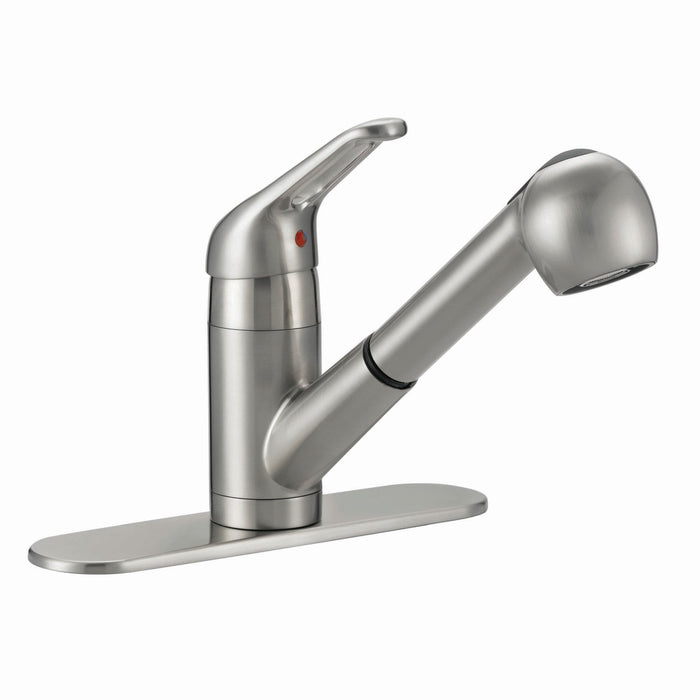 Pull-Out Kitchen Deck Faucet Satin Nickel