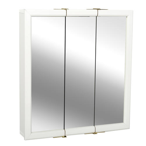 24 in White Framed Tri-View Medicine Cabinet