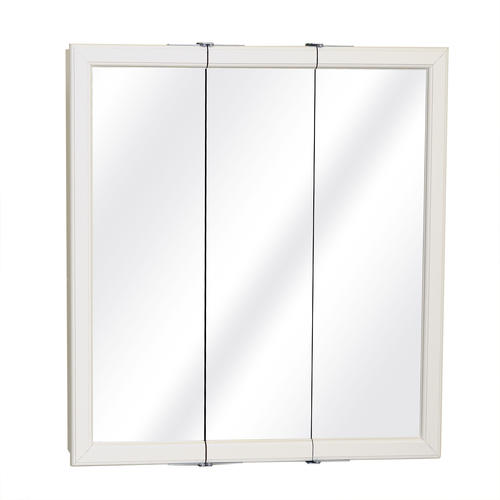 30 in White Framed Tri-View Medicine Cabinet