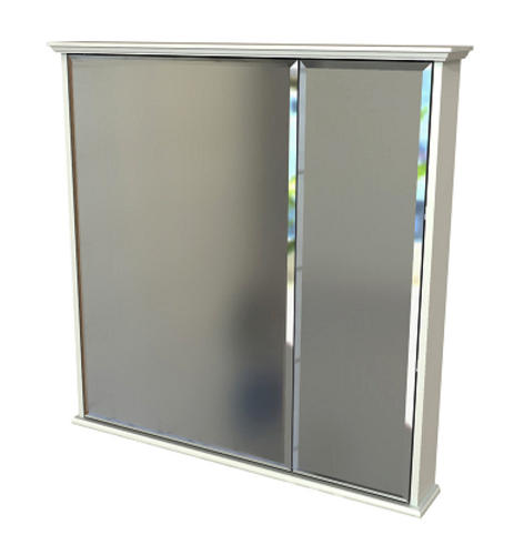 White Bi-View Medicine Cabinet with Decorative