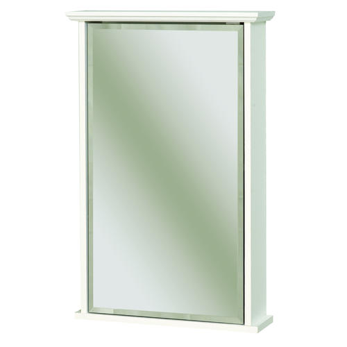 White Medicine Cabinet with Decorative Pediment
