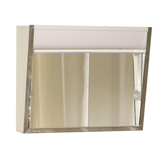 Lighted Stainless Steel Framed Medicine Cabinet
