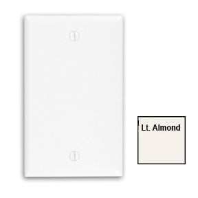 1-Gang Box Mount Standard Blank Plastic Wallplate Almond