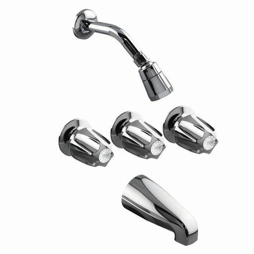 Three Handle Tub/Shower Faucet Chrome
