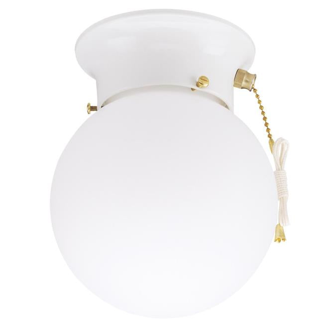 One-Light Indoor Flush-Mount Ceiling Fixture with Pull Chain