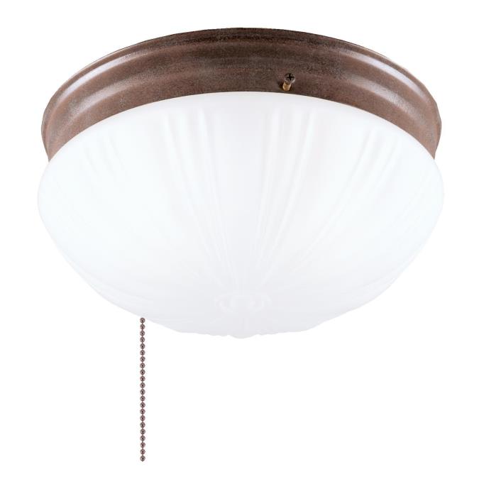 Two-Light Indoor Flush-Mount Ceiling Fixture with Pull Chain