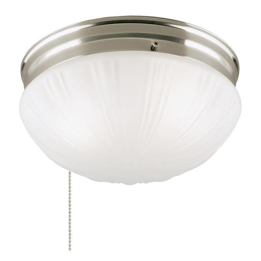 Two-Light Indoor Flush-Mount Ceiling Fixture with Pull Chain