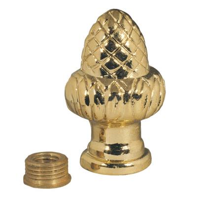 Acorn Knob Lamp Finial, Brass Finish