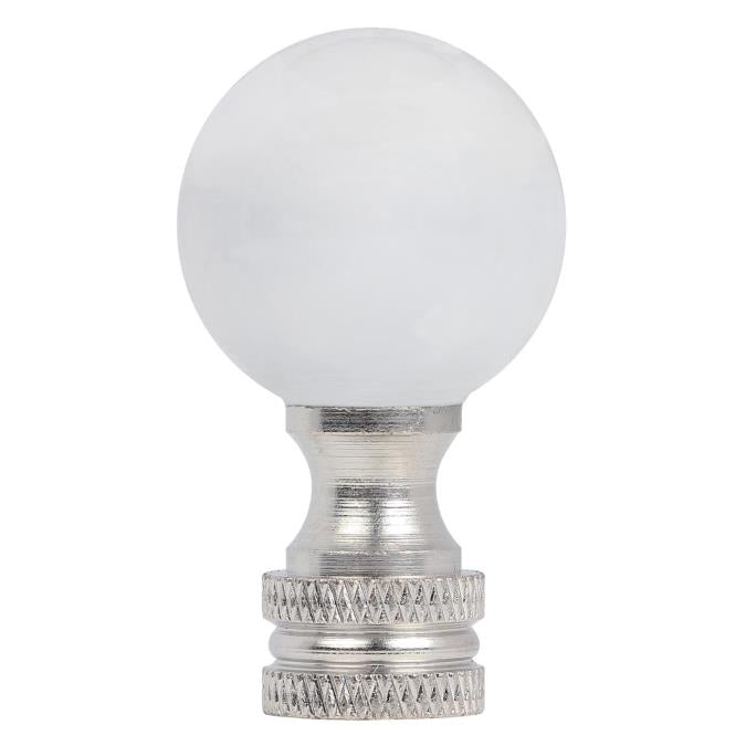 1-3/4" Clear Glass Ball Finial with Brushed Nickel Finish
