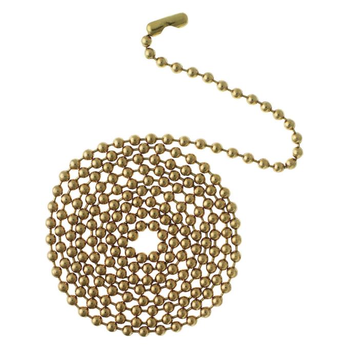 12' Solid Brass Beaded Chain with Connector