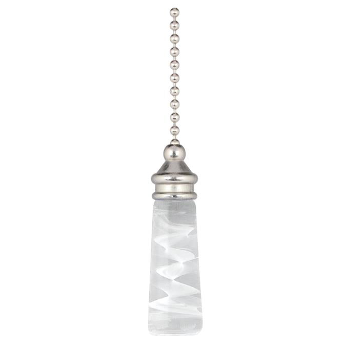 Clear and Frost Glass Brushed Nickel Finish Pull Chain