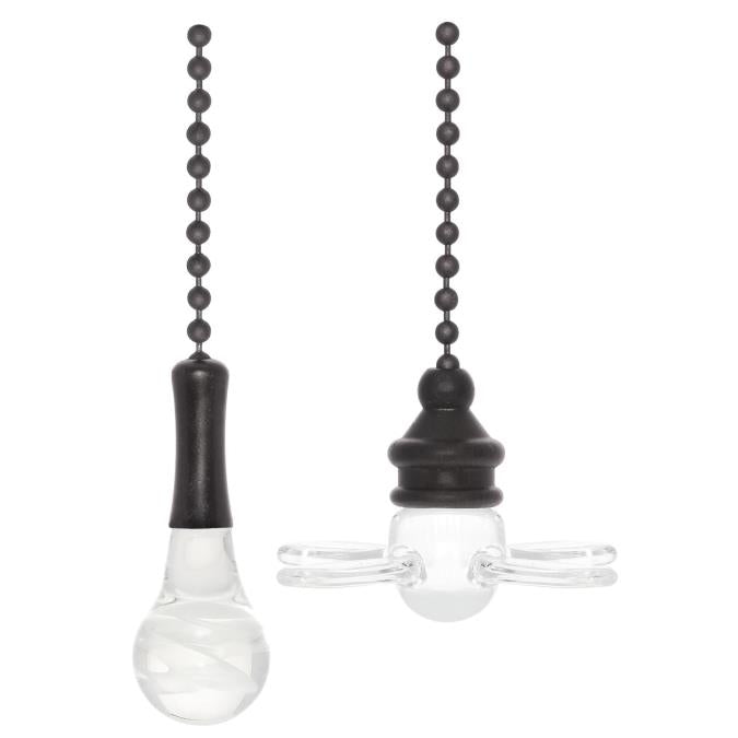 Clear Glass Fan and Bulb Pull Chains