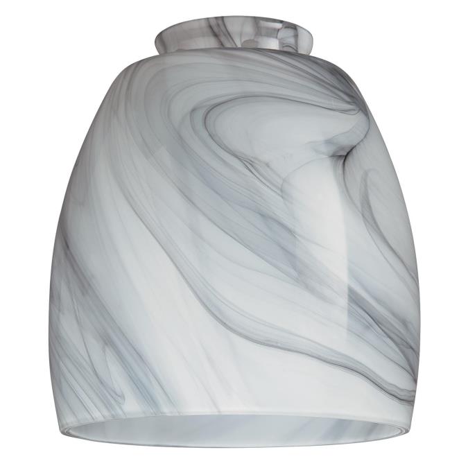 2-1/4-Inch Handblown Charcoal Swirl Glass Shade
