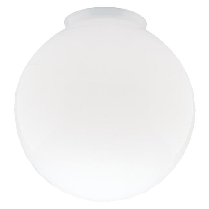 4-Inch Handblown Gloss White Glass Globe