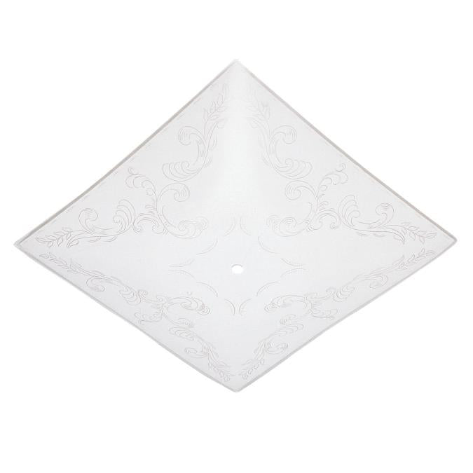 12-Inch White Glass Diffuser with Clear Floral Design