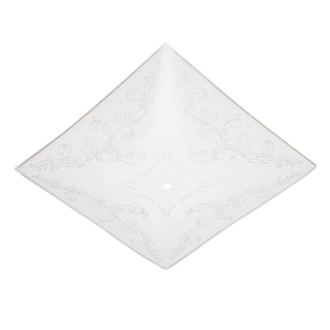 14-Inch Clear Floral Design on White Glass Diffuser