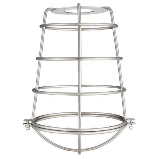 2-1/4-Inch Brushed Nickel Industrial Cage Neckless Metal Shade