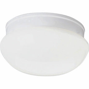 8" White Glass Mushroom Light