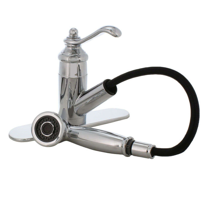 Teapot Style Pull-Out Kitchen Deck Faucet Chrome