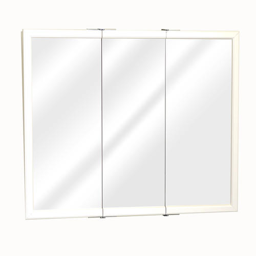 36 in White Framed Tri-View Medicine Cabinet